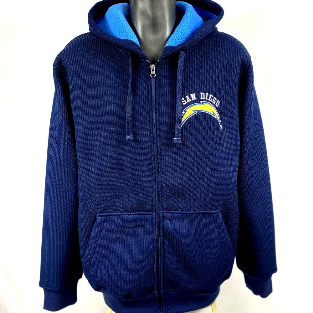SAN DIEGO CHARGERS NFL SHERPA LINED Full Zip Hoody